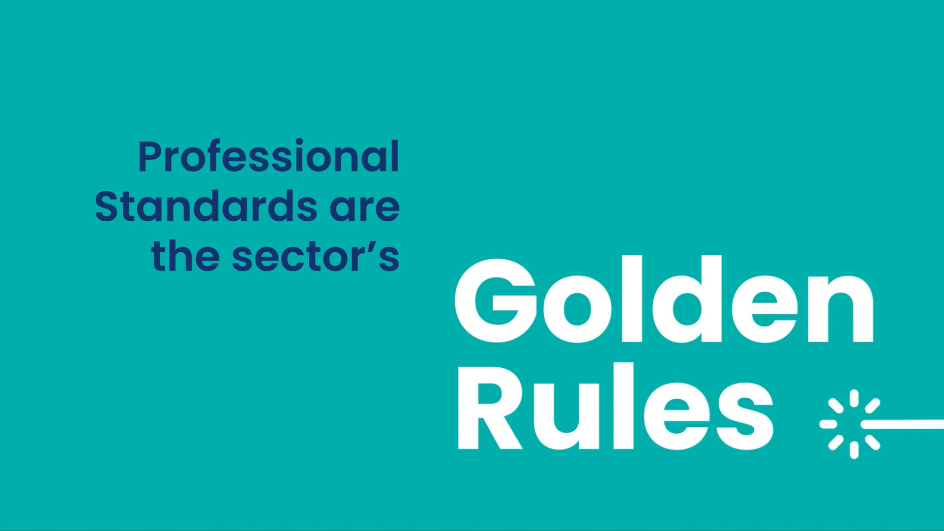 Professional standards are the sector's Golden Rules