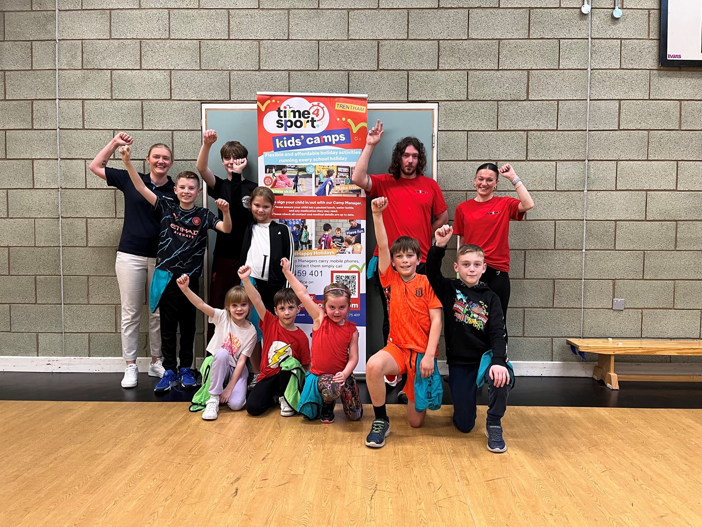 Children and coaches at a Time4Sport Kids' Camp