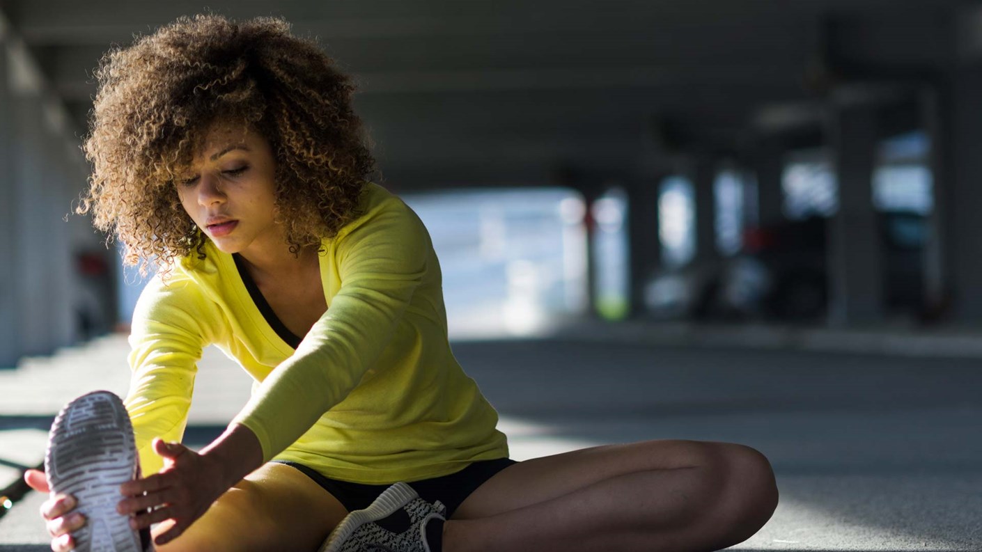 woman stretching