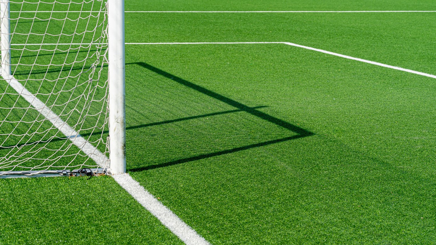 image of football net on outside pitch