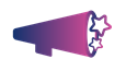 Icon of a megaphone with stars coming out of it