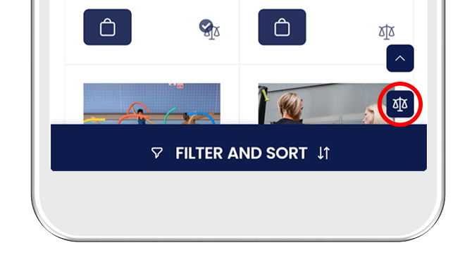 Mobile screen viewing comparison list