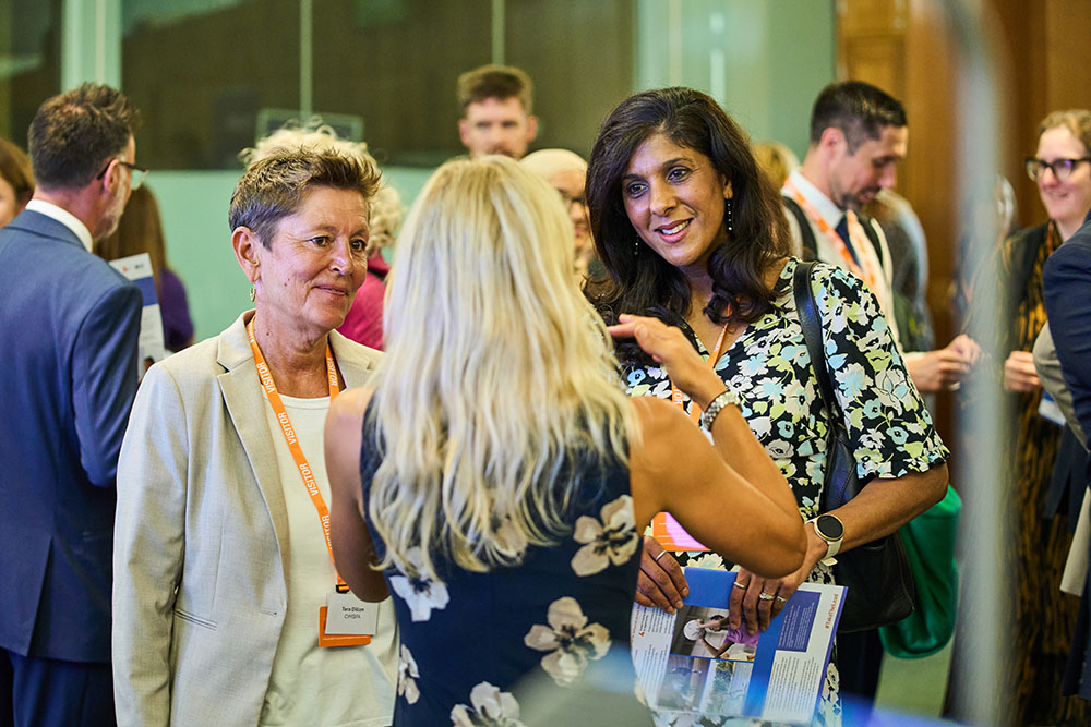 Tara Dillon and Bally Bhogal discussing sport and physical activity with Kim Leadbeater MP