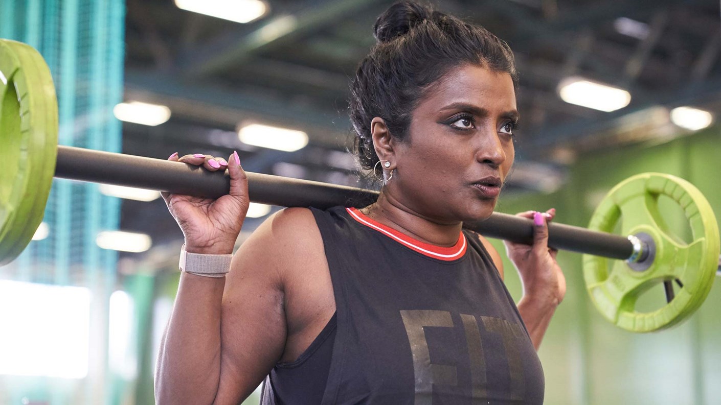 Woman lifting weights