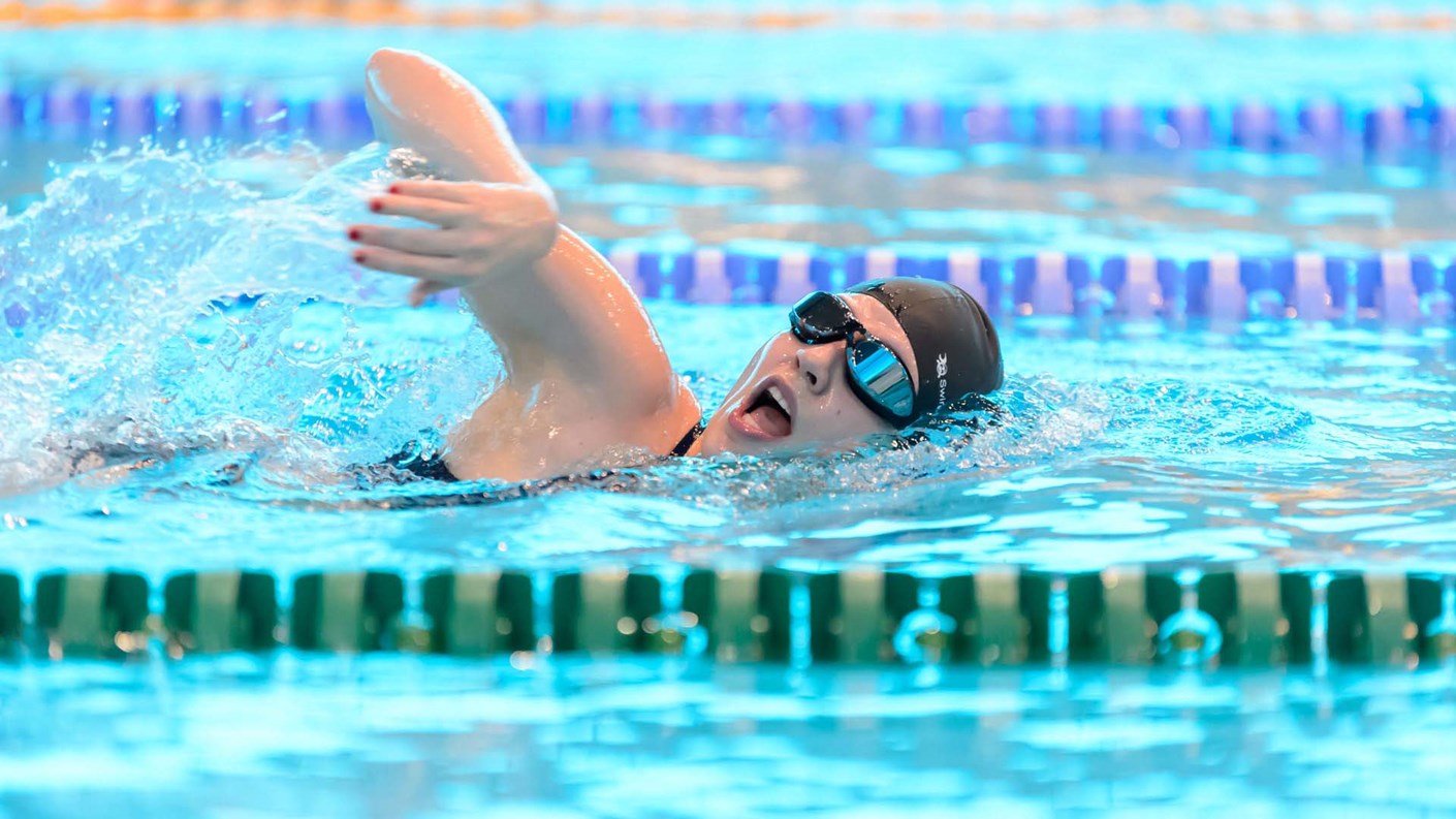 person lane swimming