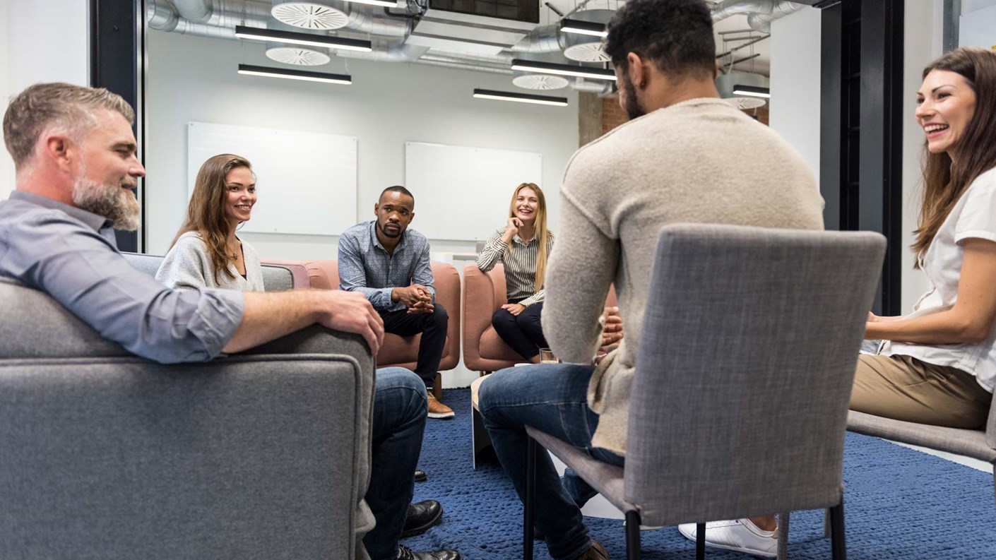 group in meeting room