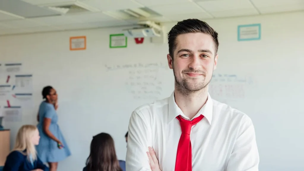Manager smiling in an meeting room